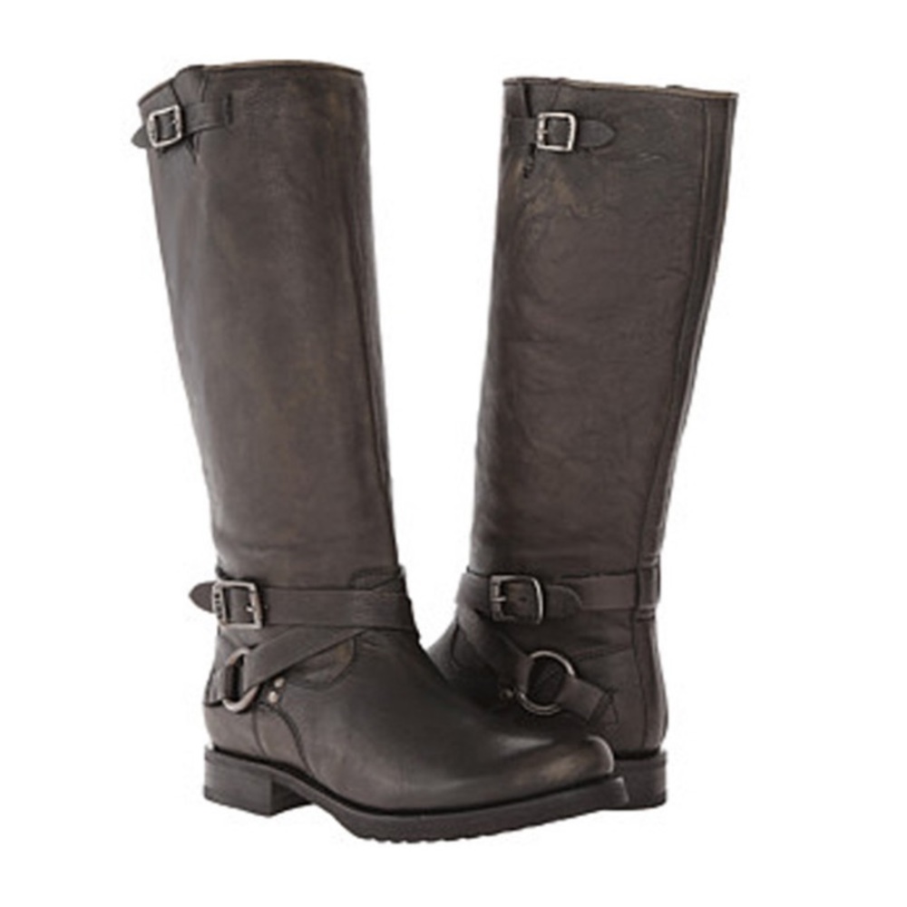 FRYE Women's Veronica Criss Cross Tall Boot Black 9